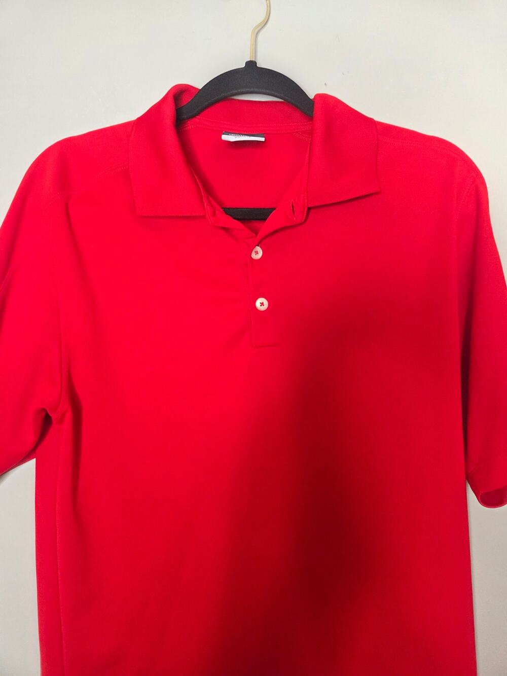 Nike Golf Dri-Fit Mens Small Red Short Sleeve Active Casual Performance Polo